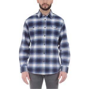 Jachs Navy and White Plaid Casual Shirt